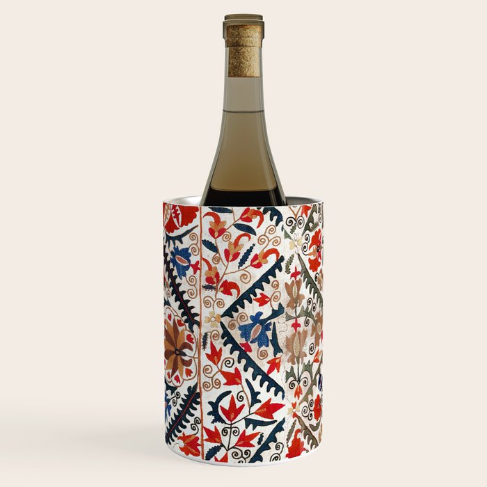 Bokhara Nim Suzani Southwest Uzbekistan Embroidery Print Wine Chiller Gallery Image 2