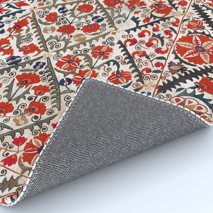 Bokhara Nim Suzani Southwest Uzbekistan Embroidery Print Rug Gallery Image 4