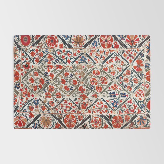 Bokhara Nim Suzani Southwest Uzbekistan Embroidery Print Rug Gallery Image 2