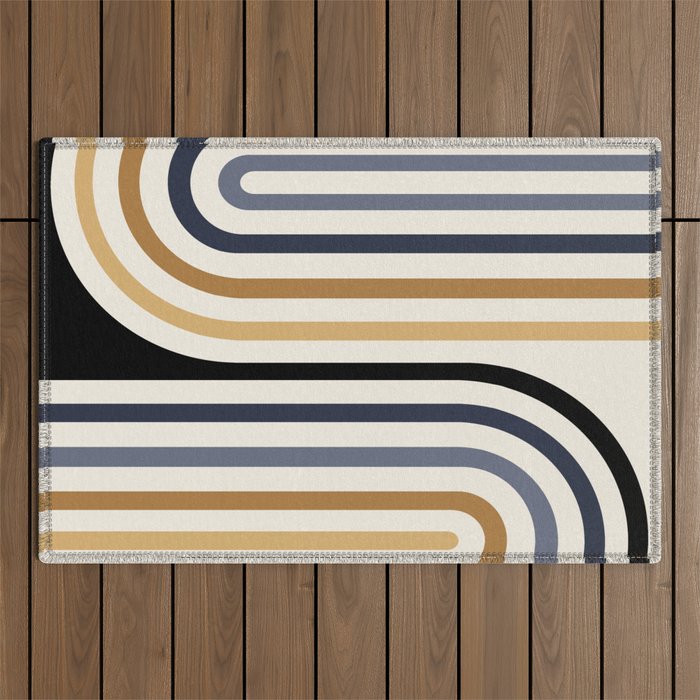 Bold Curvature Stripes III Outdoor Rug Gallery Image 1