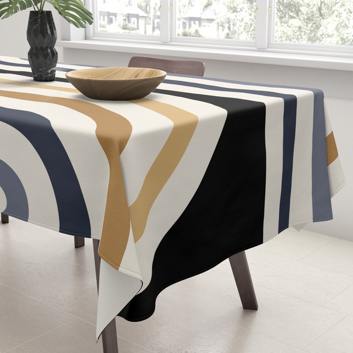 Bold Curvature Stripes III Tablecloth Gallery Image 3