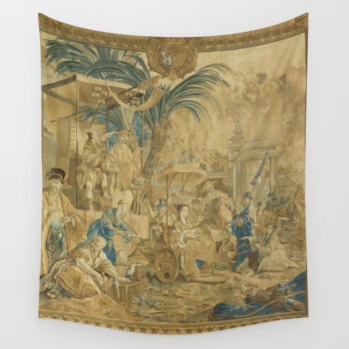Antique 18th Century 'Chinese Fair' French Beauvais Tapestry Francois Boucher Wall Tapestry Gallery Image 1