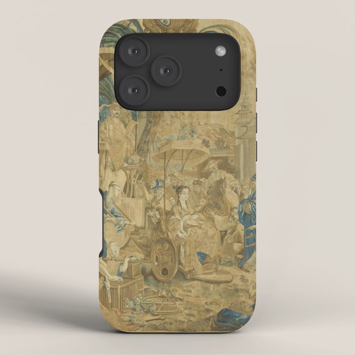 Antique 18th Century 'Chinese Fair' French Beauvais Tapestry Francois Boucher iPhone Case Gallery Image 3