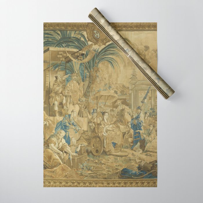 Antique 18th Century 'Chinese Fair' French Beauvais Tapestry Francois Boucher Wrapping Paper Gallery Image 1