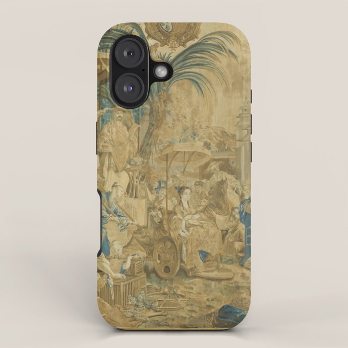 Antique 18th Century 'Chinese Fair' French Beauvais Tapestry Francois Boucher iPhone Case Gallery Image 1