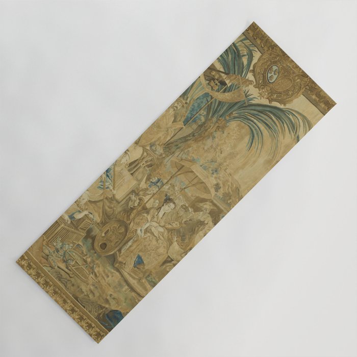 Antique 18th Century 'Chinese Fair' French Beauvais Tapestry Francois Boucher Yoga Mat