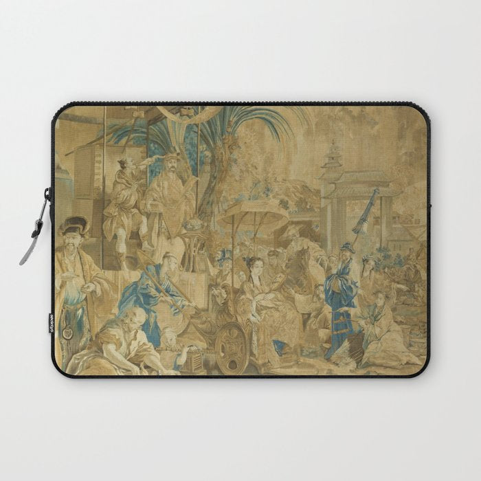 Antique 18th Century 'Chinese Fair' French Beauvais Tapestry Francois Boucher Laptop Sleeve Gallery Image 1
