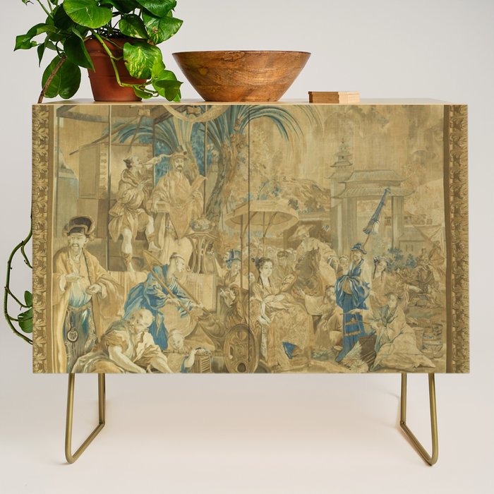 Antique 18th Century 'Chinese Fair' French Beauvais Tapestry Francois Boucher Credenza Gallery Image 1