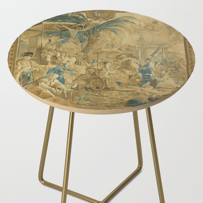 Antique 18th Century 'Chinese Fair' French Beauvais Tapestry Francois Boucher Side Table Gallery Image 2