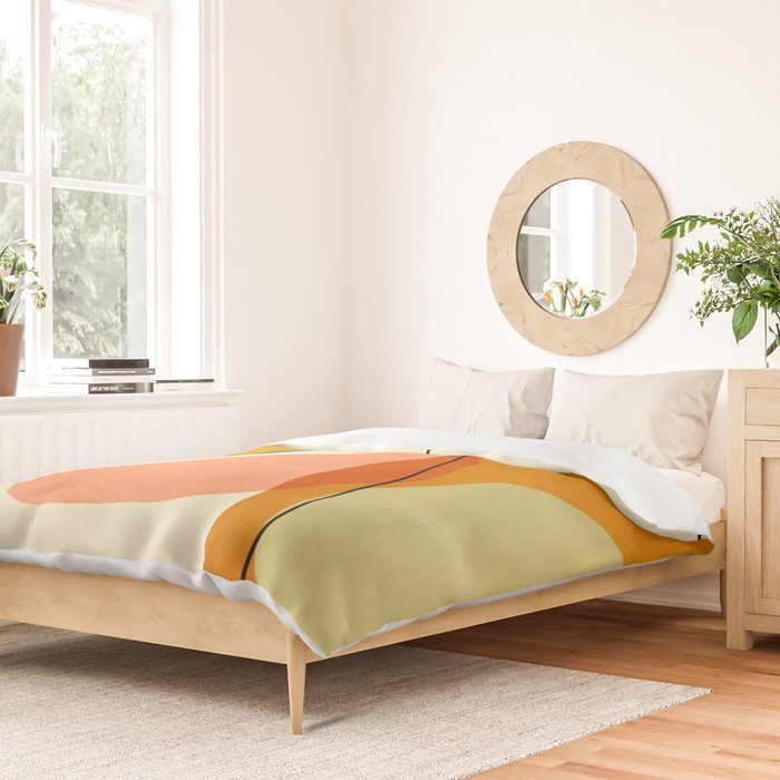 mid century geometric shapes painted abstract III Duvet Cover Gallery Image 2