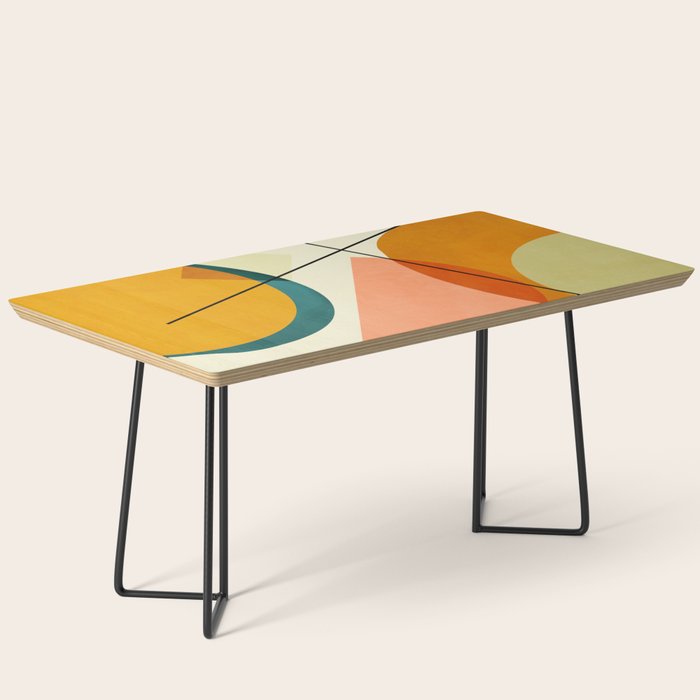 mid century geometric shapes painted abstract III Coffee Table Gallery Image 1