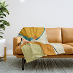 mid century geometric shapes painted abstract III Throw Blanket Gallery Image 1