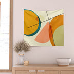 mid century geometric shapes painted abstract III Wall Tapestry Gallery Image 2