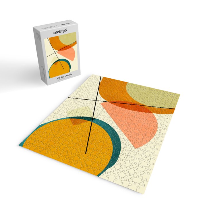 mid century geometric shapes painted abstract III Jigsaw Puzzle Gallery Image 2