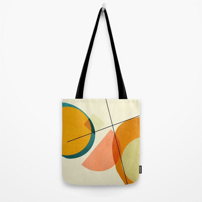 mid century geometric shapes painted abstract III Tote Bag Gallery Image 2