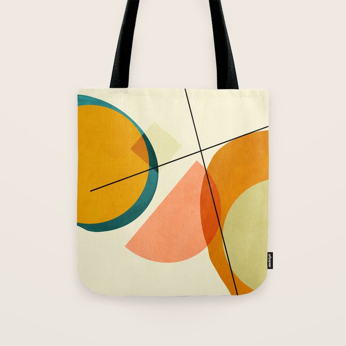 mid century geometric shapes painted abstract III Tote Bag Gallery Image 1