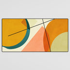 mid century geometric shapes painted abstract III Desk Mat Gallery Image 3