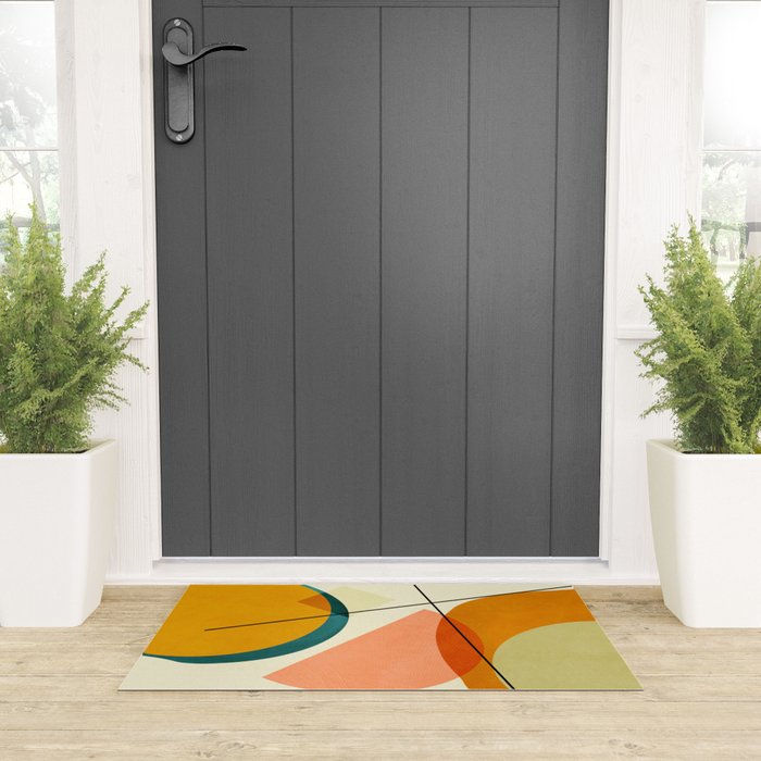mid century geometric shapes painted abstract III Welcome Mat Gallery Image 3