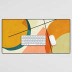 mid century geometric shapes painted abstract III Desk Mat Gallery Image 1