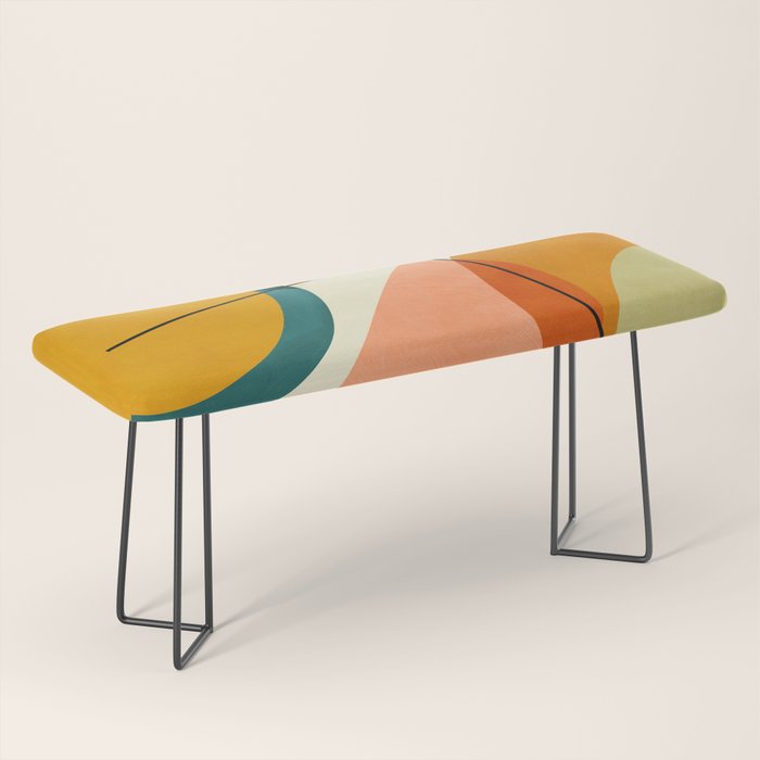 mid century geometric shapes painted abstract III Bench Gallery Image 1