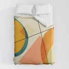 mid century geometric shapes painted abstract III Duvet Cover Gallery Image 6