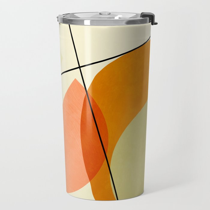 mid century geometric shapes painted abstract III Travel Mug Gallery Image 2