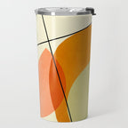 mid century geometric shapes painted abstract III Travel Mug Gallery Image 2