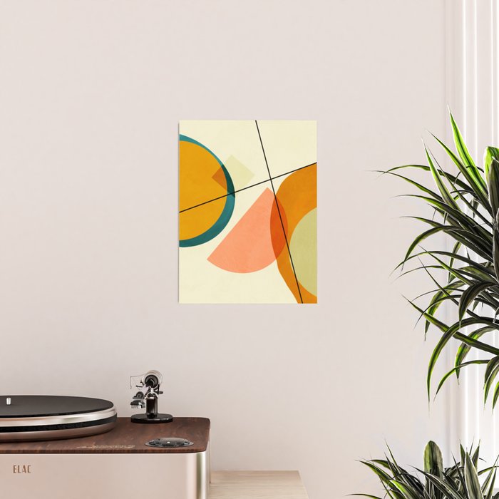 mid century geometric shapes painted abstract III Poster Gallery Image 2