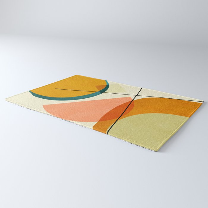 mid century geometric shapes painted abstract III Rug Gallery Image 3
