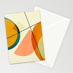 mid century geometric shapes painted abstract III Stationery Card Gallery Image 2