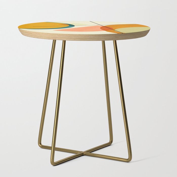 mid century geometric shapes painted abstract III Side Table Gallery Image 1
