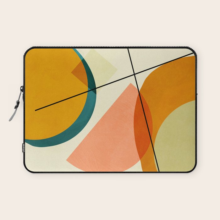 mid century geometric shapes painted abstract III Laptop Sleeve Gallery Image 1