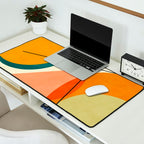 mid century geometric shapes painted abstract III Desk Mat Gallery Image 2