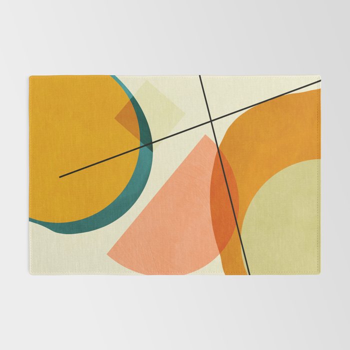 mid century geometric shapes painted abstract III Rug Gallery Image 2