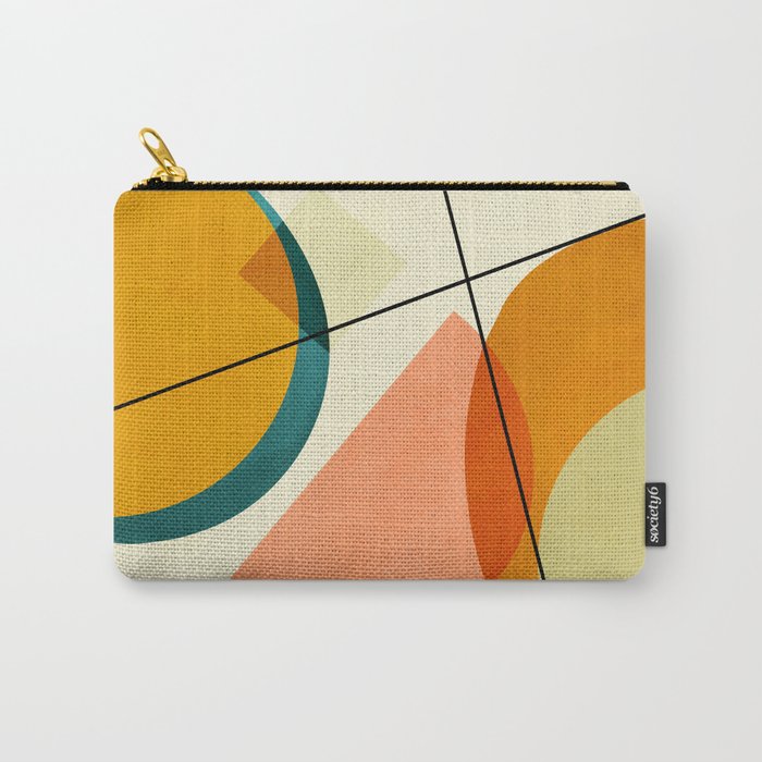 mid century geometric shapes painted abstract III Carry All Pouch Gallery Image 1