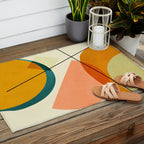 mid century geometric shapes painted abstract III Outdoor Rug Gallery Image 2