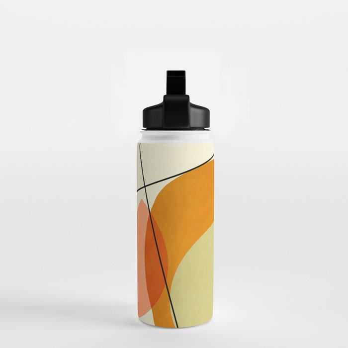mid century geometric shapes painted abstract III Water Bottle Gallery Image 2