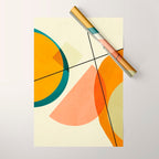 mid century geometric shapes painted abstract III Wrapping Paper Gallery Image 1