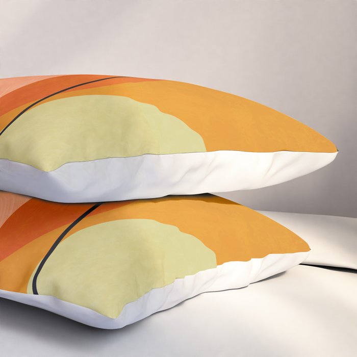 mid century geometric shapes painted abstract III Pillow Sham Gallery Image 3
