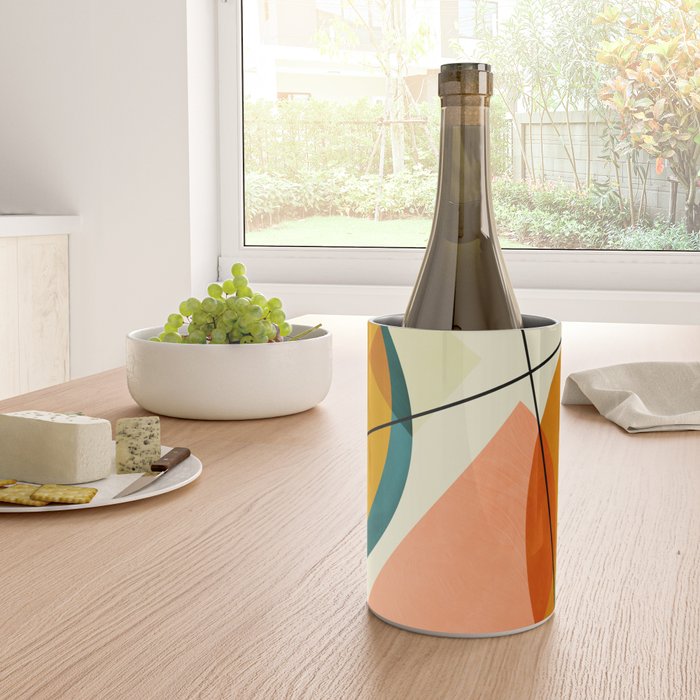 mid century geometric shapes painted abstract III Wine Chiller Gallery Image 4