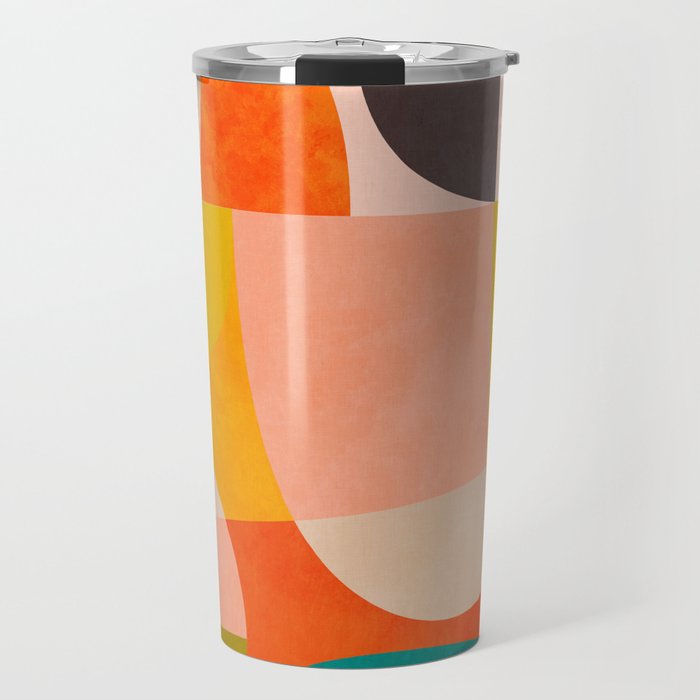 abstract painterly mid century shapes 4 Travel Mug Gallery Image 1