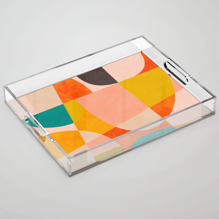 abstract painterly mid century shapes 4 Acrylic Tray Gallery Image 1
