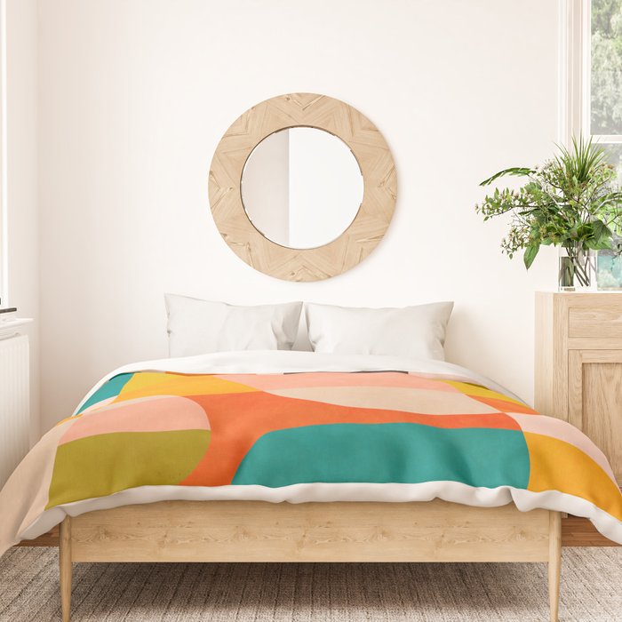 abstract painterly mid century shapes 4 Duvet Cover Gallery Image 3