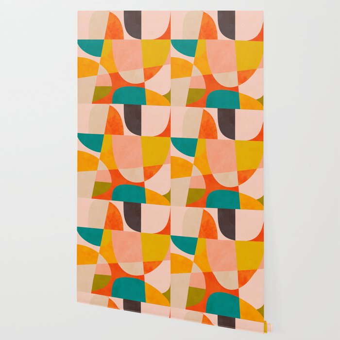 abstract painterly mid century shapes 4 Wallpaper Gallery Image 2