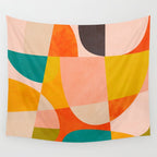 abstract painterly mid century shapes 4 Wall Tapestry Gallery Image 4