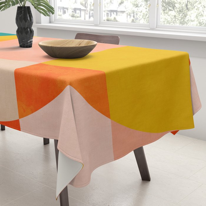abstract painterly mid century shapes 4 Tablecloth Gallery Image 3