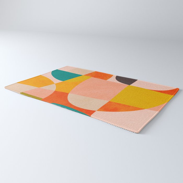 abstract painterly mid century shapes 4 Rug Gallery Image 3