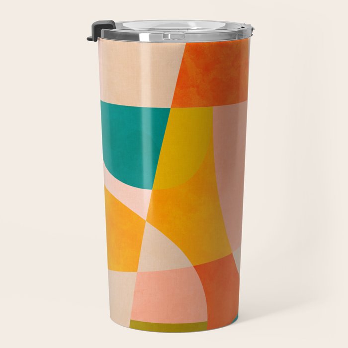 abstract painterly mid century shapes 4 Travel Mug Gallery Image 3