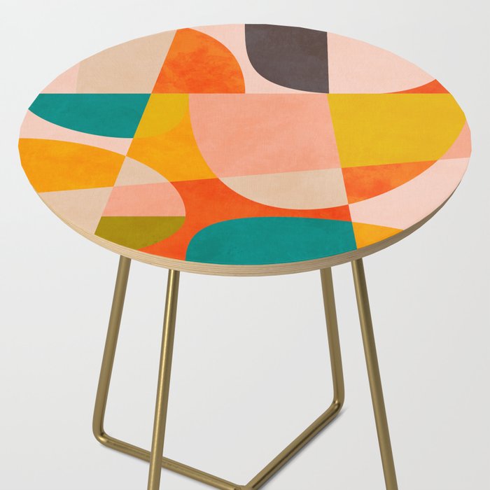 abstract painterly mid century shapes 4 Side Table Gallery Image 2