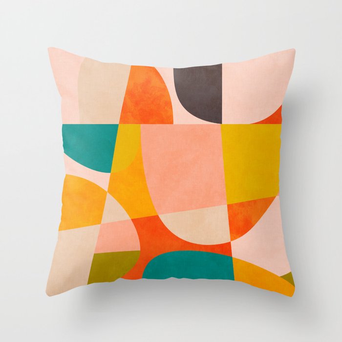 abstract painterly mid century shapes 4 Throw Pillow Gallery Image 6